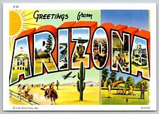 Postcard Large Letter Greetings From Arizona 4D picture