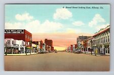 Albany GA-Georgia, Broad Street Looking East, Antique, Vintage c1942 Postcard picture