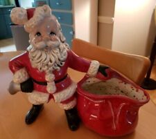 Vtg. Lg. Ceramic Santa With Sack picture