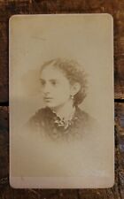 Antique CDV Card, Young Lady Side Profile - Civil War Era - Westerly R.I. picture