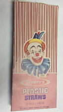 Vintage 1969 SCOOPY’S Box Of Soda Straws CLOWN 85 Percent Full OSS RARE SCARCE picture