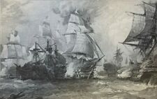 1886 Vintage Magazine Illustration Battle of Trafalgar picture