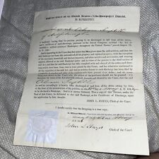 1846 Bankruptcy Certificate: Wolfeborough New Hampshire Abram Guptill Genealogy picture