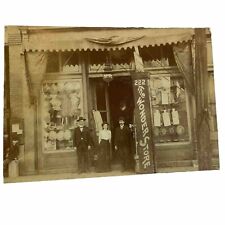 c1900 CABINET PHOTO  Occupational Shop Keeper The Wonder Store Ladies/men’s Hats picture