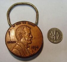 1914 large mock coin president Lincoln key chain first national bank fv1635 picture