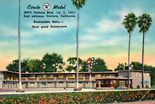 Ventura California CA Circle W Motel Vintage Postcard picture
