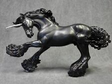 Breyer * Obsidian * Black Unicorn Stallion Gypsy Vanner Traditional Model Horse picture