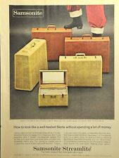 Samsonite Streamlite Classic Luggage Santa Claus Boots Vintage Print Ad 1963 picture