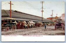 1907 NEW ORLEANS FRENCH MARKET*HORSES*WAGONS*C B MASON PUBLISHER NOLA POSTCARD picture