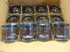 VINTAGE NOS BOXED 12 PEPSI-COLA TIFFANY STYLE STAINED LOWBALL GLASSES picture