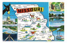 Missouri Map MO Postcard Souvenir Multi Views picture