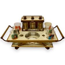 Vintage Mid Century Modern Tabletop Rolling Bar Cart - Sexy Women on Glasses picture