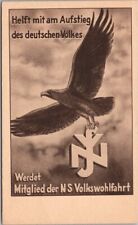 1930s German Political Propaganda Postcard Werdet Mitglied der NS Volkswohlfahrt picture