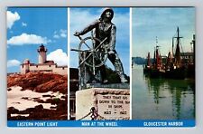 Boston MA-Massachusetts, Eastern Point Lighthouse, Vintage Postcard picture