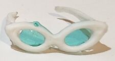 Vintage Barbie Mattel 1960's White Cateye Sunglasses Aqua Blue Lenses Rare picture