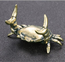 1 PC Solid Brass Crab Figurines 46*27MM EDC Small Brass Crab Statue Pen Holder picture
