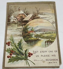 1880s Antique Victorian Paper Trade Card Cutout Scrapbook Rom 15:2 Christmas 20A picture