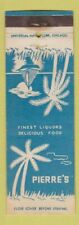 Matchbook Cover - Pierre's  Chicago? WORN picture