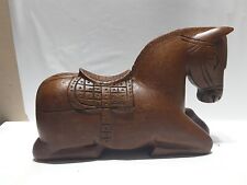 EXCEPTIONAL VINTAGE,OLD CARVED WOOD HORSE,TROJAN STYLE WITH SECRETSTASH picture