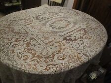 Vintage Stunning Ivory Quaker Lace tablecloth  picops, 88 x 64