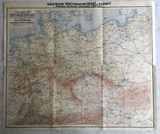 VINTAGE GERMAN NATIONAL RAILROAD COMPANY MAP DEUTSCHE REICHSBAHN GESELLSCHAFT picture