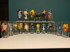 Looney Tunes Pepsi Warner Bros 1973 Glasses Complete Set Brockway Blk Ltr (18) picture