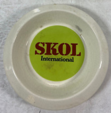 Vintage SKOL International Lager 1970's Collectible Ceramic Ashtray 4 5/8