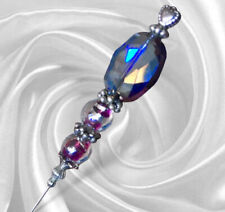 HATPIN with AURORA BOREALIS FACETED CRYSTAL GLASS - 8