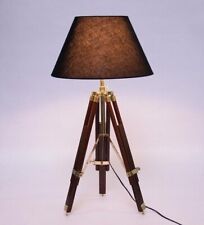 Nautical Royal Table Lamp Brown Wooden Tripod Stand Home Decor Lighting Gift picture