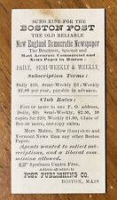 Boston Post Newspaper 1882-1883 Pocket Calendar Trade Card 4x2 Inches- Original picture