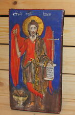 Vintage hand painted Orthodox icon Saint John picture