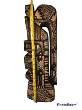 Large Carved Wooden Profile Native Polynesian? Chief Profile Wall Decor picture