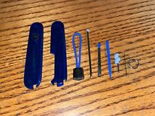 New Victorinox 91mm PLUS HANDLE / SCALE 9 Piece KIT in Trans Sapphire Blue picture