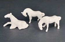 Vintage Set Of 3 Small White Horses Bone China Japan picture