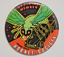 Vintage Official Member Super Hero Hornet Society Round Pinbacks Button picture