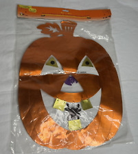 NOS Vintage Large Die Cut Halloween Pumpkin Metallic Foil in Package picture
