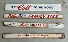 4 Vintage COTT Soda Metal Display Signs Door Push picture
