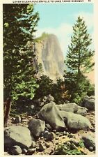 Linen Postcard - Lover's Leap, Placerville to Lake Tahoe Highway California picture