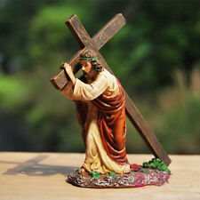Jesus Carrying Cross Statue Religious Jesus Statues Resin Jesus Figurine Decor picture