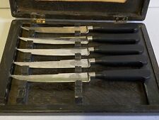 vintage French Cutlery Ekco Ancienne Maison Knives in wood box (set of 5) picture