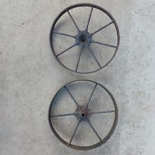 Vintage Cast Iron Cart Wheel 12 inch diameter, wide rim picture