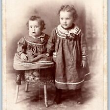 ID'd c1880s Northwood IA Cute Girls Cabinet Card Real Photo Bolton Nielsen B22 picture