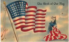 Patriotic Birth of The Flag USA Betsy Ross Linen 1941  picture