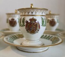 RARE FRENCH SEVRES IMPERIAL NAPOLEON KING Of ITALY SET 6 CUPS & 6 SAUCERS 19TH C picture