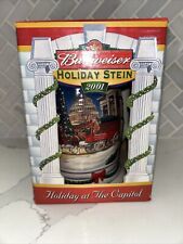 2001 Anheuser Busch AB Budweiser Holiday Christmas Beer Stein Clydesdales NIB picture