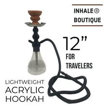 Lightweight Acrylic Hookah Set “UNIQUE” BLACK 12”/ Traveler Size / Unglazed Bowl picture