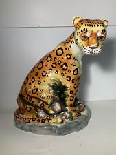 American Atelier Safari Collection Ceramic Jaguar Statue Beautiful 12.5 in. picture