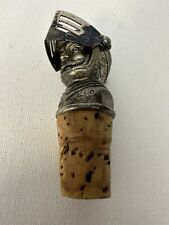 Vintage Medieval Knight Helmet with Moveable Shield Wine Stopper with Cork picture