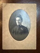 Antique Cabinet Card Photo Woman Glasses Medina NY AJ Richards picture
