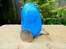 Large Chunky Turquoise Blue Howlite Crystal Freeform Cut Base  76mm x 49mm 305g picture